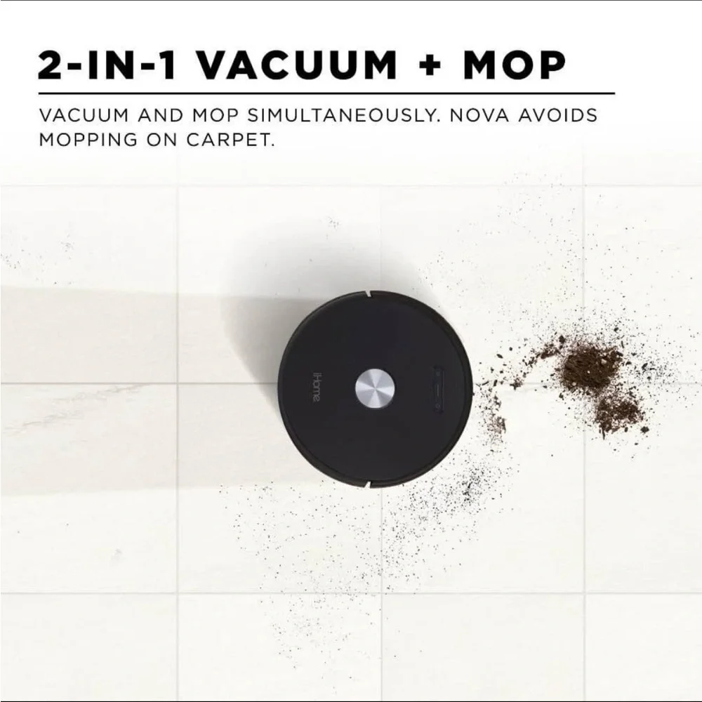 iHome AutoVac Nova Self Empty Robot Vacuum and Mop - Robotic Cleaning Vacuum - Picture 5 of 7
